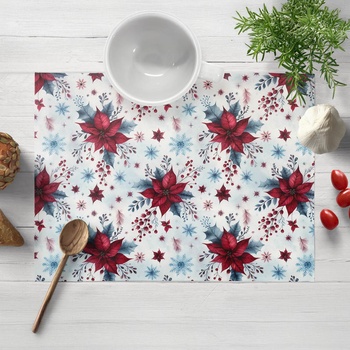 Biante satén prostírání LUP-506 Vánoční hvězdy na ledově modrém 30x40 cm