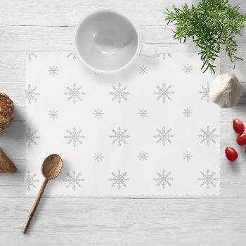 Biante Teflonové prostírání TF-101 Vánoční šedé vločky na bílém 35x45cm