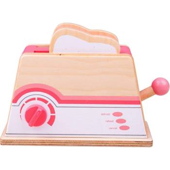 Bigjigs dřevěný toaster růžový