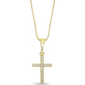 Biju Pozlacený řetízek s přívěskem křížku 3002498