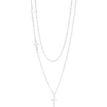 Biju Řetízek z chirurgické oceli-dvojřadý s křížky 3001525