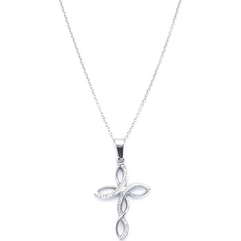 Biju Řetízek z chirurgické oceli+přívěsek, křížek se zirkony 3001037