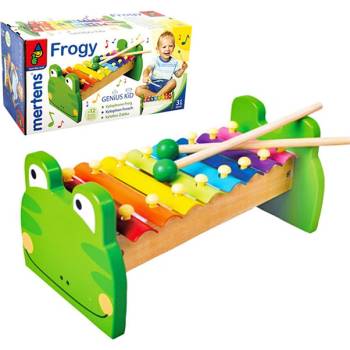 Bino Dřevěný xylofon žabka