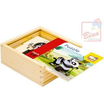 Bino DŘEVO Krteček Krtek a Panda v krabičce natur 16 dílků