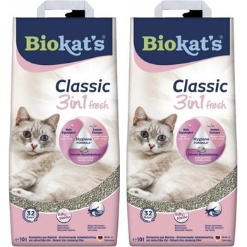 Biokat’s Classic Fresh 3 v 1 s vůní dětského pudru 2 x 10 l