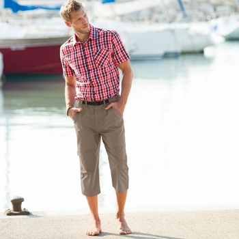 Blancheporte 3/4 kalhoty + sladěný opasek tmavá béžová