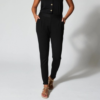 Blancheporte Pružné jednobarevné kalhoty ze vzdušného úpletu černé