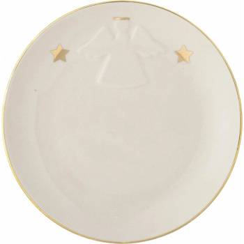 Bloomingville Kameninový talíř Starry White 16 cm bílá keramika