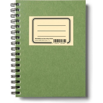 Bobo-Blok Zelenáč kroužkový blok A6 boční vazba linky / tečky 50 listů