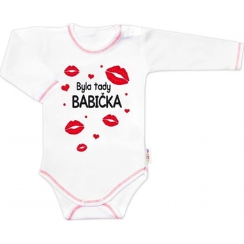Body dlouhý rukáv s vtipným textem Baby Nellys Byla tady babička