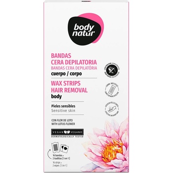 Body Natur epilační voskové pásky tělové citlivá pokožka Lotosový květ 16 ks