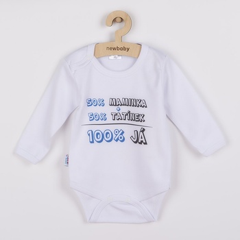 Body s potiskem New Baby 50% MAMINKA + 50% TATÍNEK 100% JÁ modré