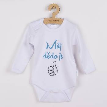 Body s potiskem New Baby Můj děda je jednotka New Baby Tyrkysová