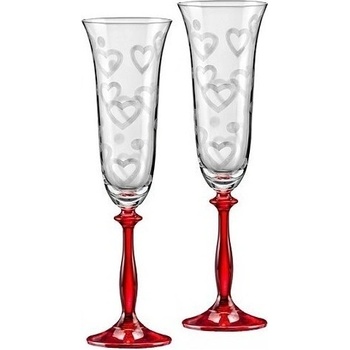 Bohemia Crystal Crystalex Sklenice na šumivé víno Angela 1LOVE 2 ks 190 ml