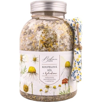 Bohemia Natur koupelová sůl s bylinkami heřmánek měsíček a mateřídouška 1200 g