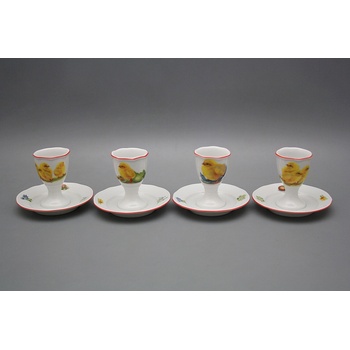 Bohemia Porcelán 1987 Kalíšek na vejce s podstavcem Rokoko Velikonoce CL