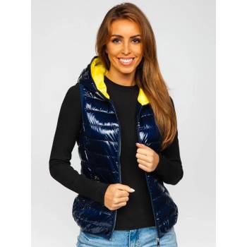 Bolf dámská prošívaná vesta s kapucí R9549 tmavě modrá