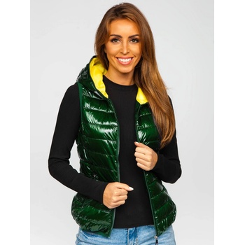 Bolf dámská prošívaná vesta s kapucí R9549 zelená