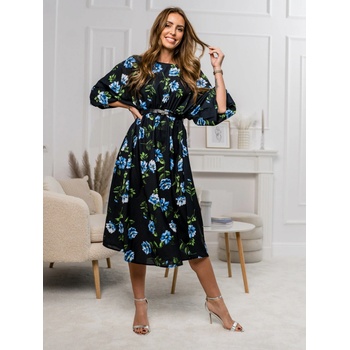 Bolf dámské květinové šaty XY202116 černo-růžové