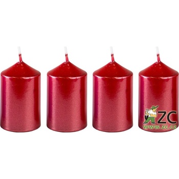 BONY adventní 40 x 60 mm 4 ks metalická červená