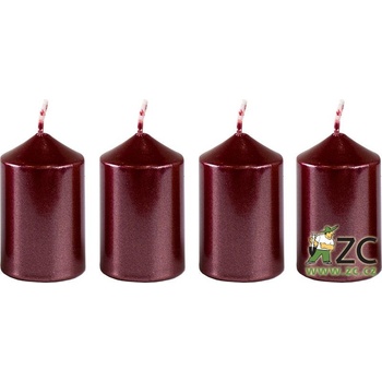 BONY adventní metalická bordó 4 x 60 mm 4 ks