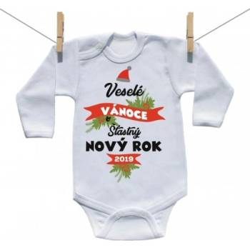 Boodyy Body s dlouhým rukávem Veselé Vánoce a Šťastný Nový rok
