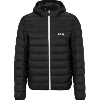 Boss Water-Repellent Puffer Jacket With Branded Trims černý