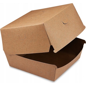 Box na hamburger nepromastitelný hnědý 11 x 11 x 9 cm 48506