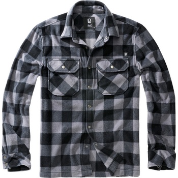 Brandit košile Jeff fleece shirt long sleeve černo-šedá