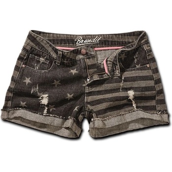 Brandit kraťasy Denim Hotpants Stars&Stripes šedé