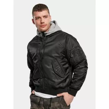 Brandit MA1 Sweat Hooded jacket černo šedá