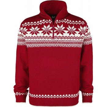 Brandit svetr cardigan Norweger červená