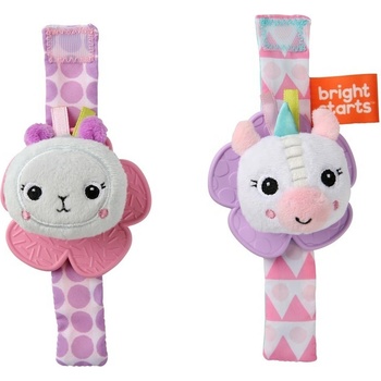 BRIGHT STARTS Chrastítko s Kousátka na ruku 2 ks jednorožec / lama