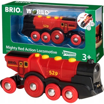 Brio Mohutná elektrická červená lokomotiva se světly