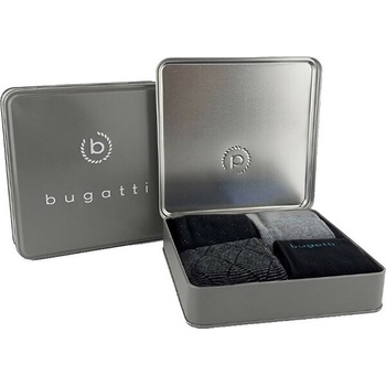 Bugatti pánské ponožky 4 páry v dárkové krabičce 6359X/610 Černá