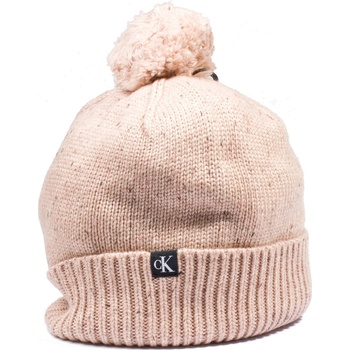 Calvin Klein čepice s bambulí pletená béžová