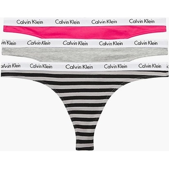 Calvin Klein Dámská tanga QD3587E 658 3 KUSY šedá