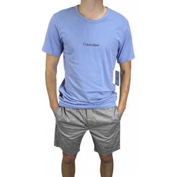 Calvin Klein NM2183EN03 pánské pyžamo krátké modro šedé