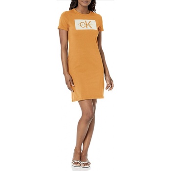 Calvin Klein sportovní tričkové šaty s logem CK žluté