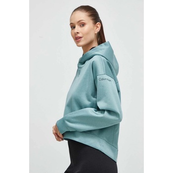 Calvin Klein Tréninková mikina Performance tyrkysová s kapucí 00GWF3W324