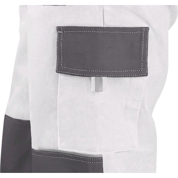 Canis CXS LUXY ROBIN Pracovní kalhoty s laclem Bílá/šedá