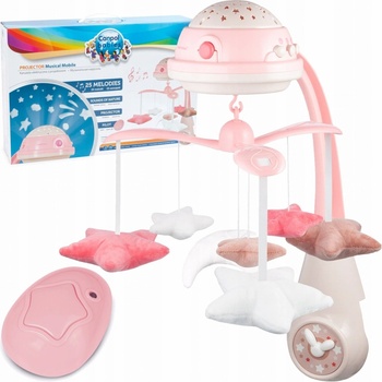 Canpol Babies Kolotoč plyšový s projektorem růžová