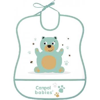 Canpol babies plastový bryndák měkký Happy Animals Medvídek