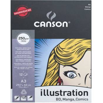 Canson Illustration skicák lepený 12 listů 250 g,A3
