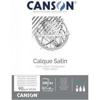 Canson Pauzovací papír v bloku lepený A3 50l SF 90/95g Calque Satin