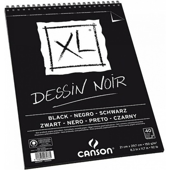 Canson XL skicák černý kroužková vazba A4 150g 40 archů