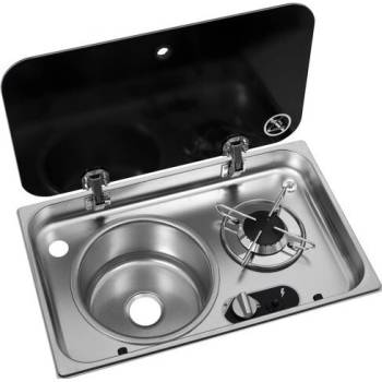 Carbest Kombinovaný dřez s jednoplotýnkovým vařičem dřez vpravo