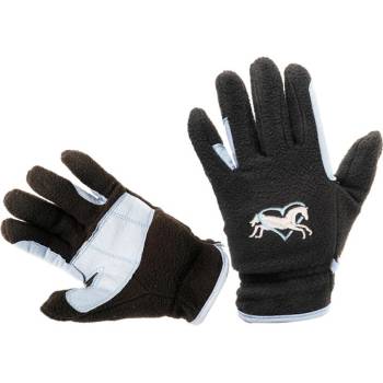 Cassini Rukavice fleece dětské výšivkou černé