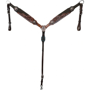 Cassini *W* Poprsník Westernový Stitched with Turquoise hnědá/tyrkys