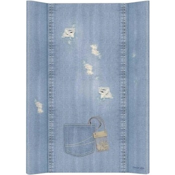 Ceba Baby podložka na komodu 2-hranná Denim Style Shabby modrá měkká 70 x 50